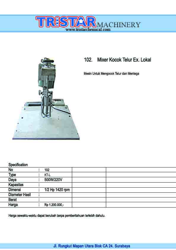 102. Mixer Kocok Telur Ex Lokal