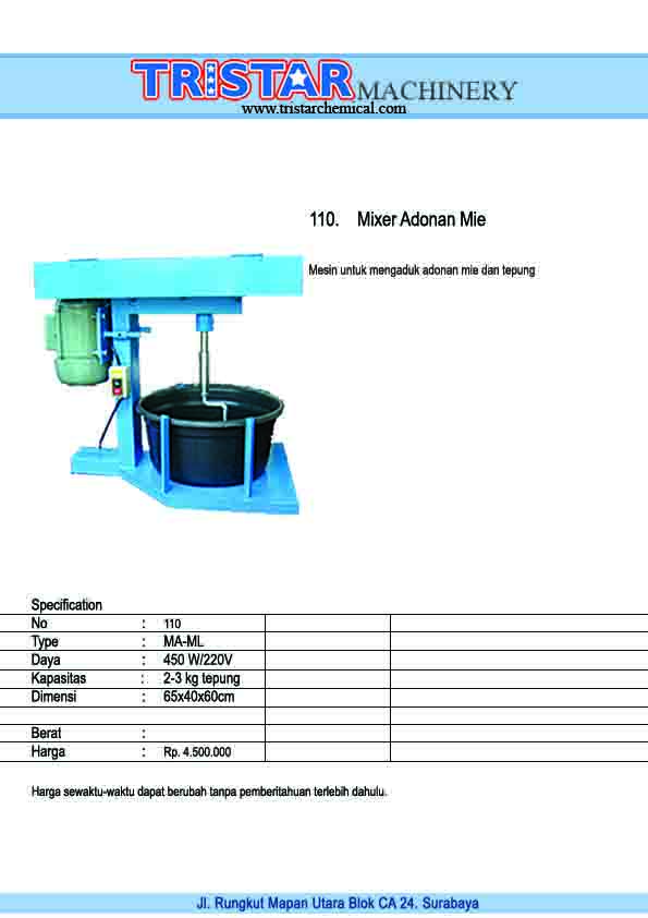 110. Mixer Adonan Mie Lokal
