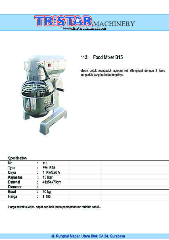 113. Food Mixer B15