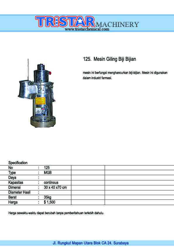 125. Giling Biji-bijian Stainless (Farmasi)