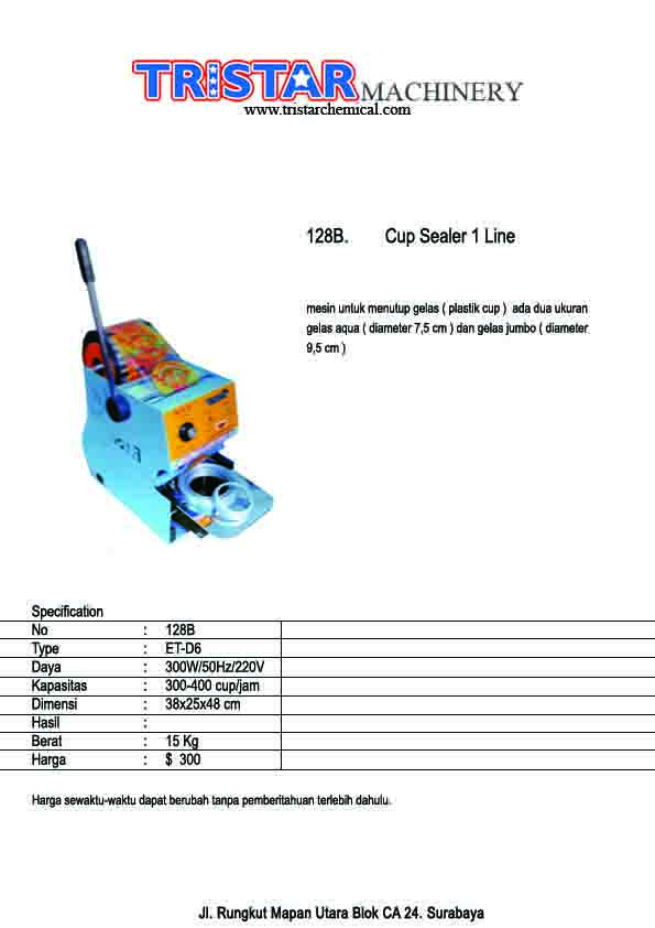 128B. Cup Sealer 1Line