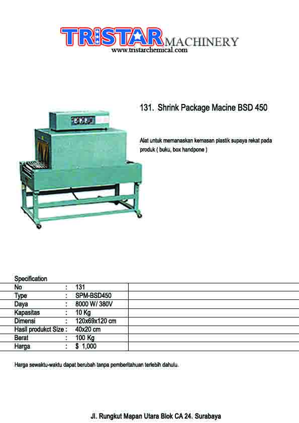 131. Shrink Package Machine BSD 450