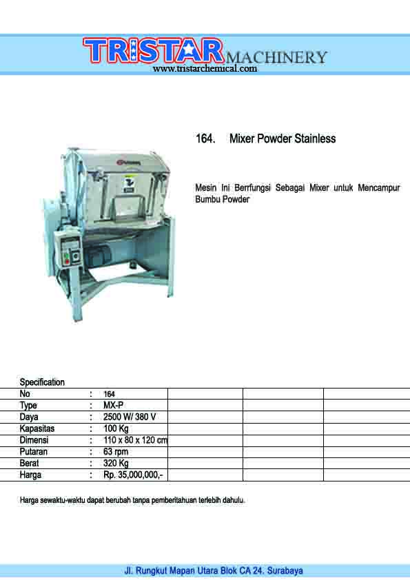 164. Mixer Powder Stainless