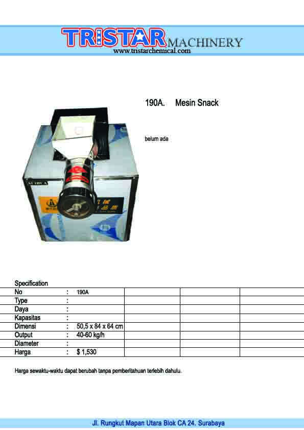 190A. Mesin Snack