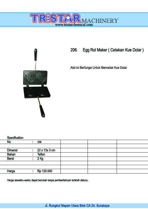 206. Egg Roll Maker (Cetakan kue Dolar)