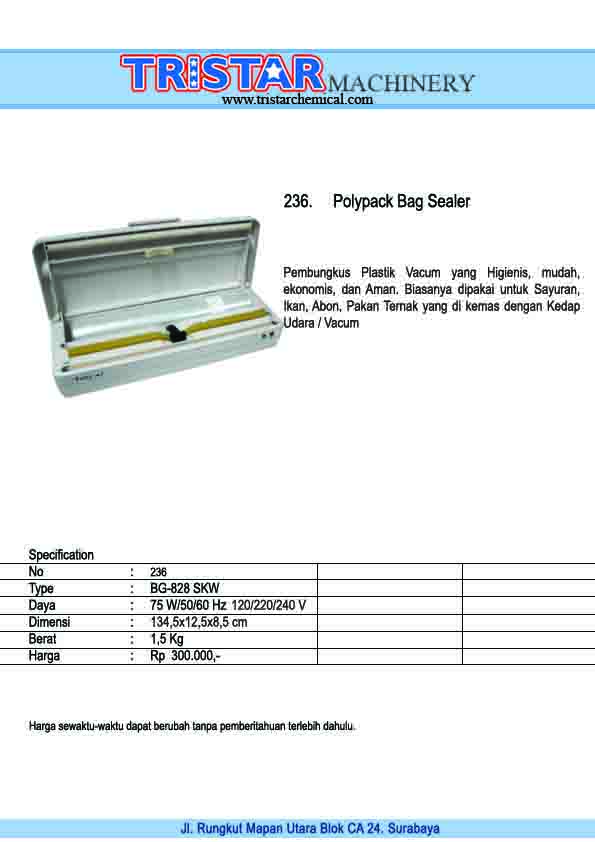 236. Polypack Bag Sealer