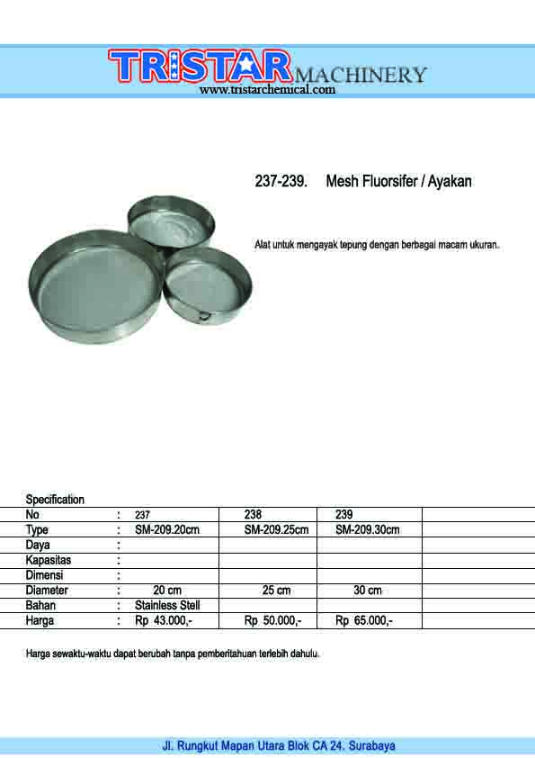 237-239. Mesh Fluorsifiyer (Ayakan)