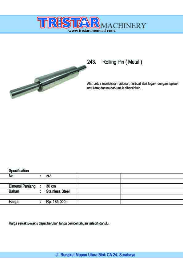 243. Rolling Pin (Metal)
