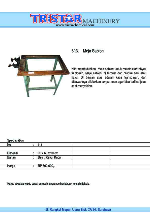 313. Meja Sablon