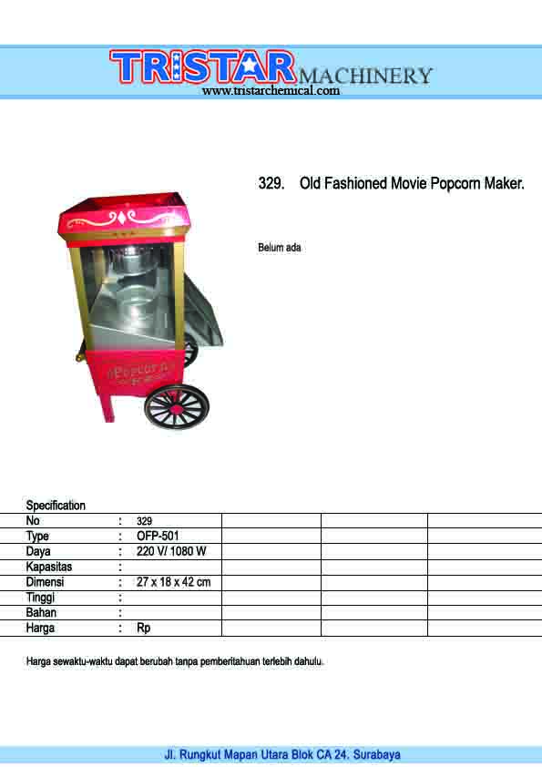 330. Old Fashioned Movie Popcorn Maker
