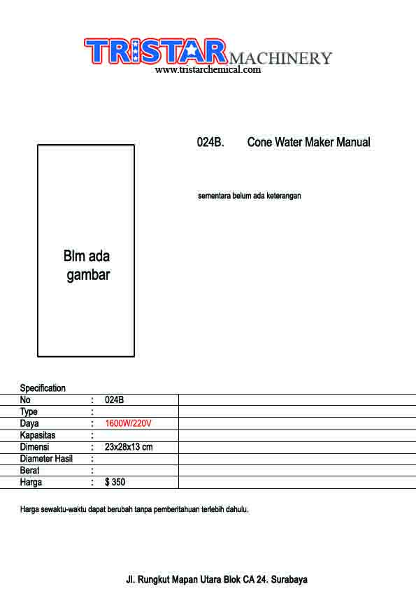 024. Mesin Egg Roll & Cone Water Maker