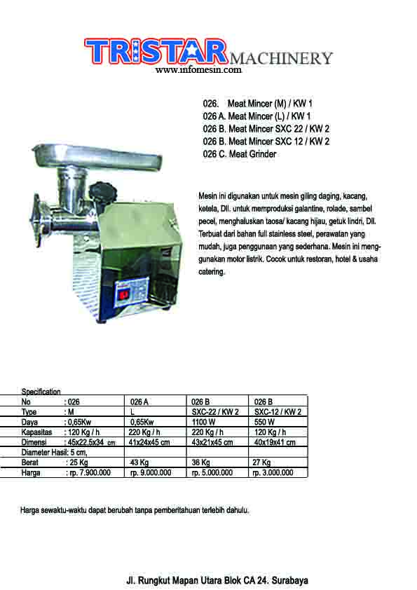026. Mesin Meat Mincer