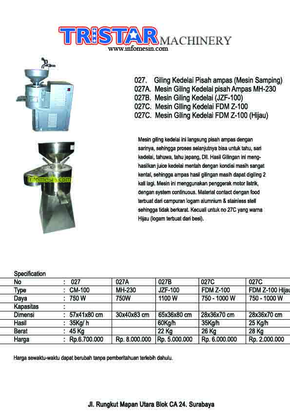 027. Mesin Giling Kedelai