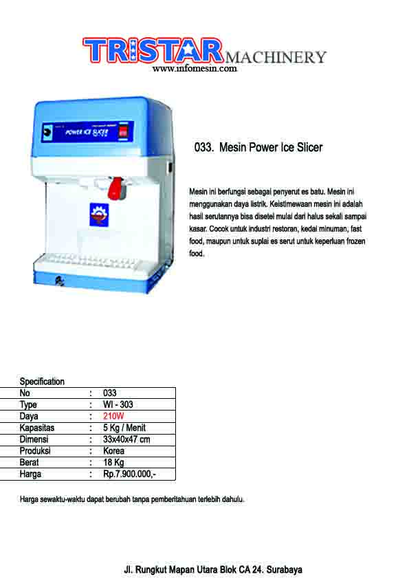 033. Mesin Power Ice Slicer