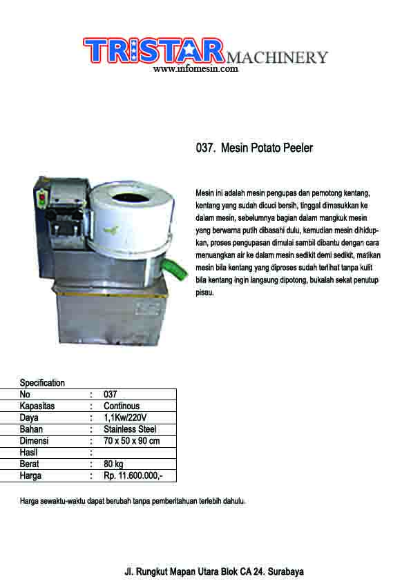 037. Mesin Potato Peeler
