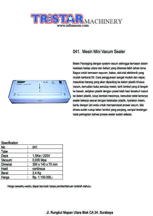 041. Mesin Mini Vacum Sealer