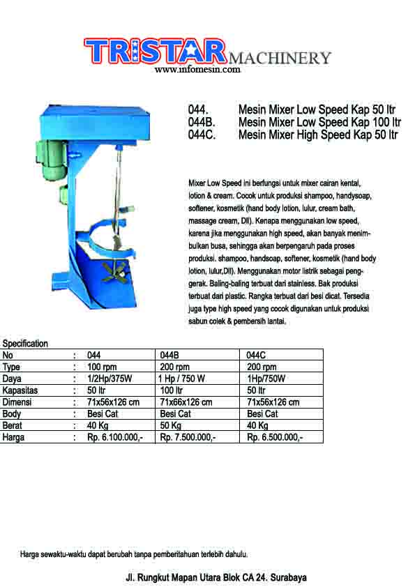 044. Mesin Mixer High & Low Speed