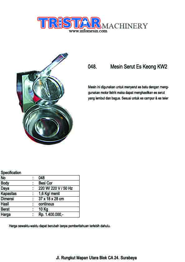 048. Mesin Serut Es Keong & Mixer Bakery