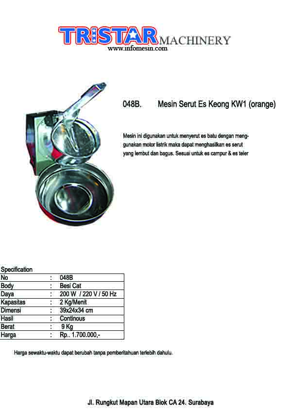 048. Mesin Serut Es Keong & Mixer Bakery