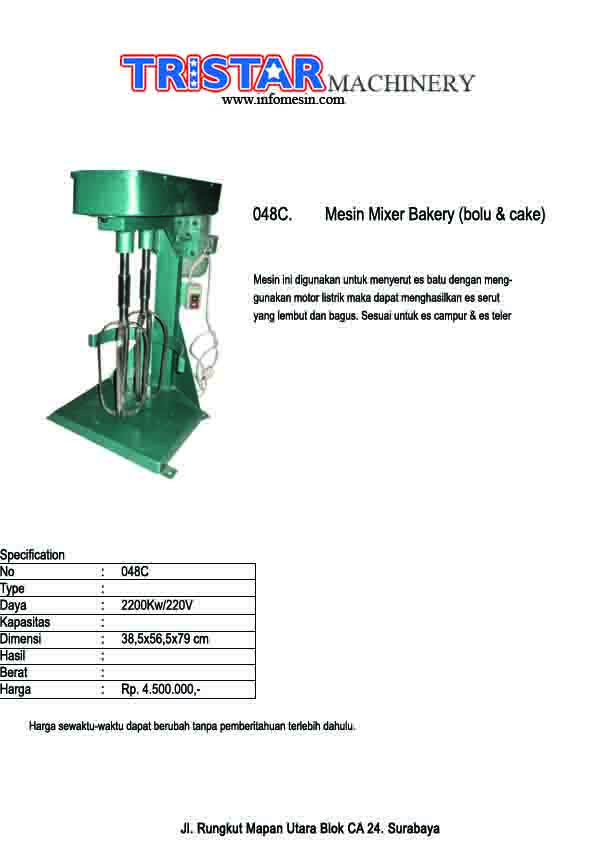 048. Mesin Serut Es Keong & Mixer Bakery