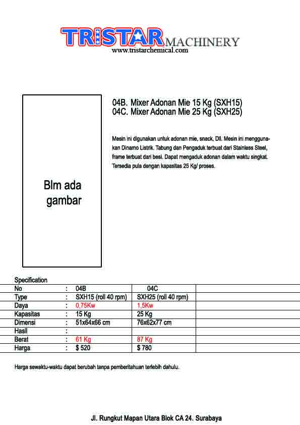 04. Mesin Mixer Adonan Mie