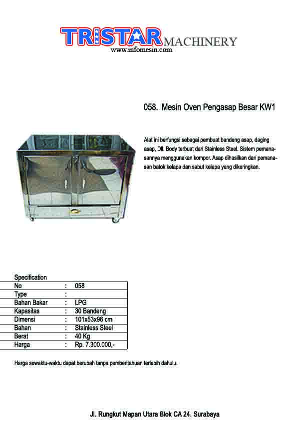 058. Mesin Oven Pengasap Besar