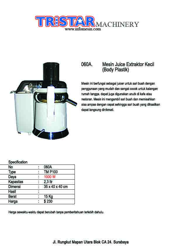 060. Mesin Juice Extrator & Power Juicer