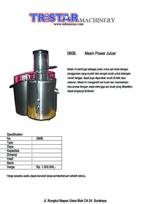 060. Mesin Juice Extrator & Power Juicer
