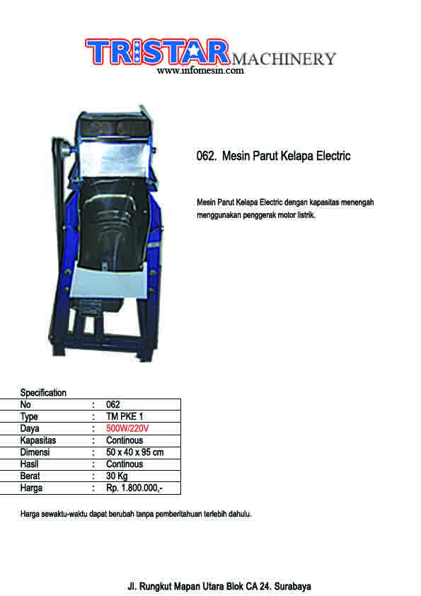 062. Mesin Parut Kelapa Electric