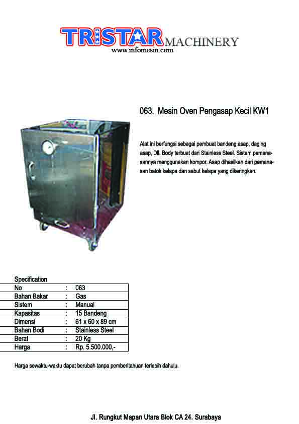 063. Mesin Oven Pengasap Kecil