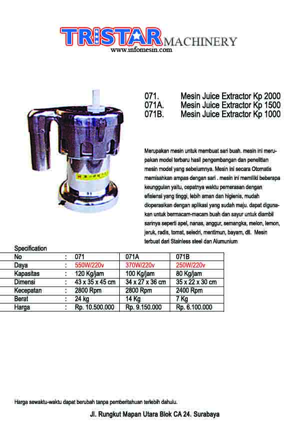 071. Mesin Juice Extractor