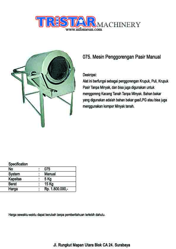 075. Mesin Penggorengan Pasir Manual