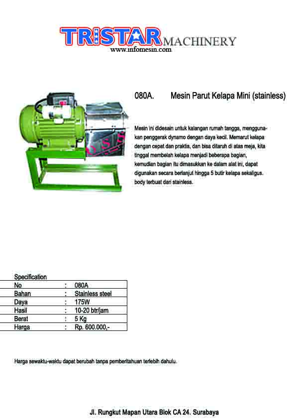 080. Mesin Parut Kelapa Mini