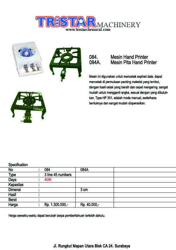 085. Mesin Gas burner
