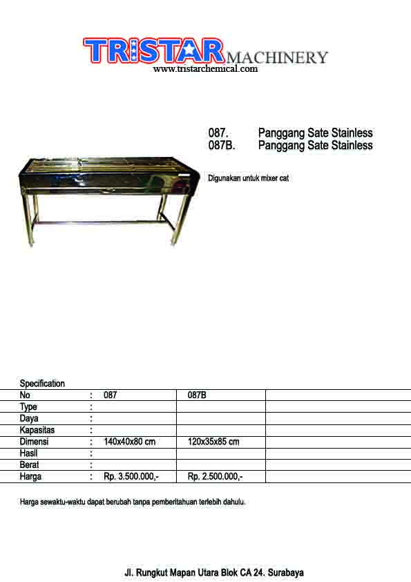087. Mesin Panggang Sate Stainless