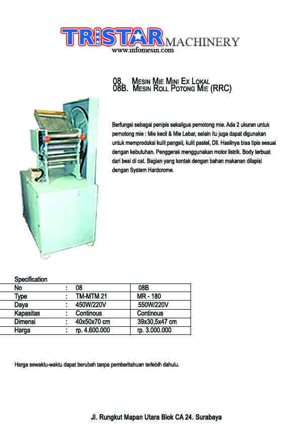 08. Mesin Pemotong Penipis & Roll Ptng Mie