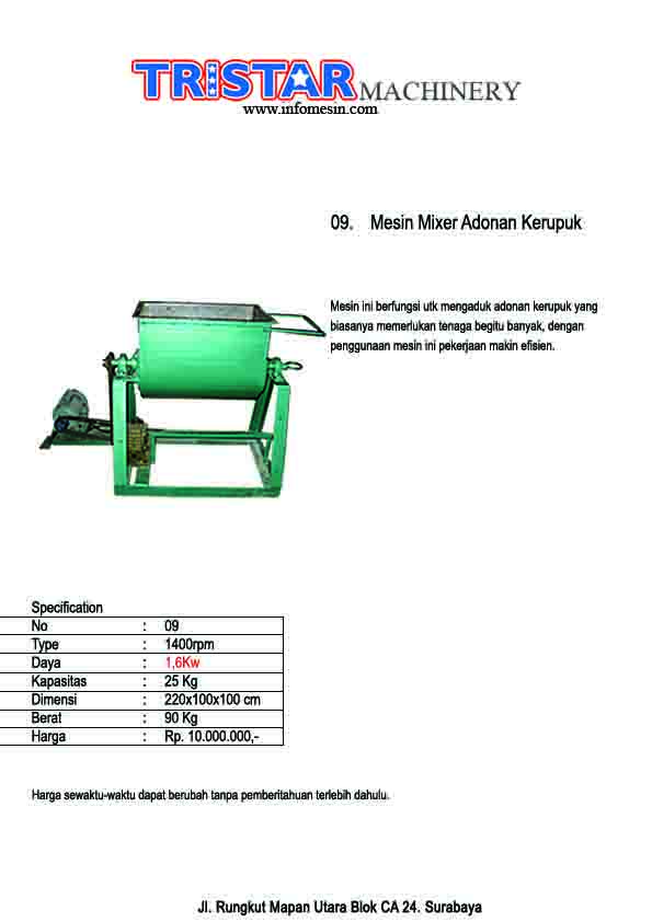 09. Mesin Mixer Adonan Kerupuk