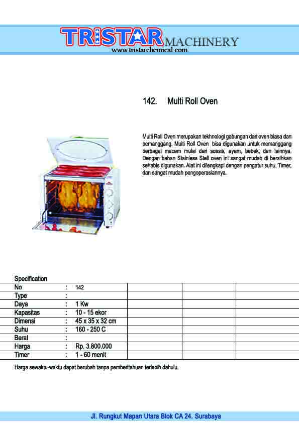142. Multi Roll Oven