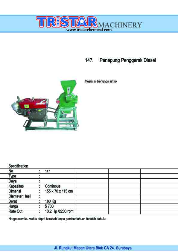 147B. Penepung Penggerak Diesel